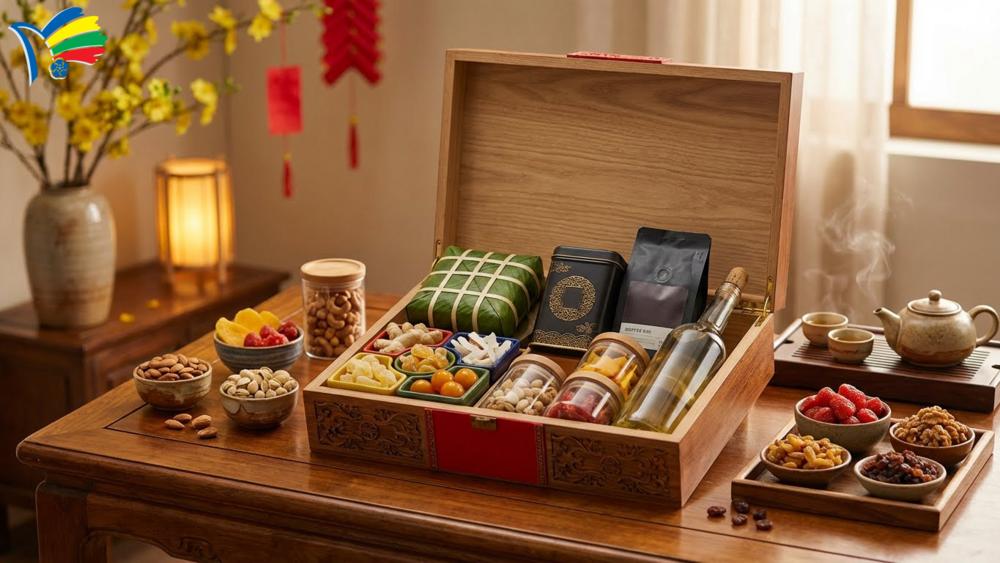 Thành phần thường có trong một hộp quà tặng tết Thành phần thường có trong một hộp quà tặng tết