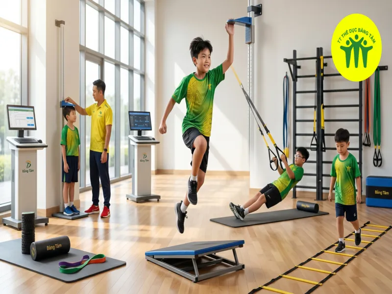 Lớp thể dục giúp trẻ tăng chiều cao, phát triển cân đối, rèn luyện tính kỷ luật, tự tin và sức khỏe toàn diện.