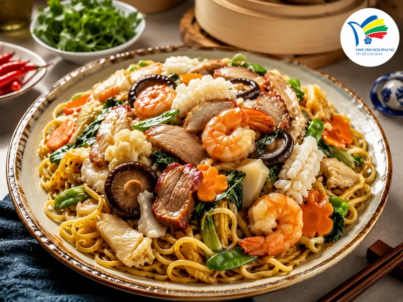 Mì xào bát bửu – món ngon mỗi ngày mang đậm phong cách ẩm thực Trung Hoa, hấp dẫn từ hương vị đến cách trình bày.