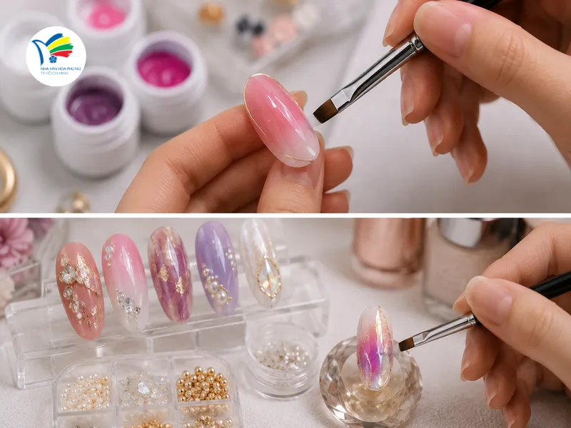 Chuyên đề "Vẽ gel với cọ bản xéo" giúp người học nâng cao kỹ thuật và mở rộng khả năng sáng tạo móng. 